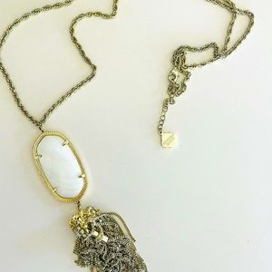 Rayne Gold Long Pendant Necklace in Ivory